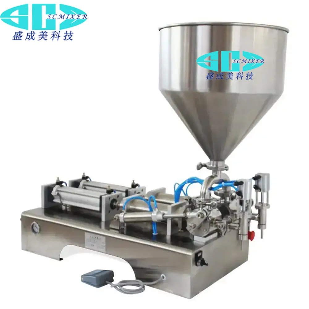 100-1000ml Pneumatic Semi-Automatic Peanut Butter Viscous Liquid Yogurt Jelly Tomato Paste Jam Sauce Honey Filling Machine