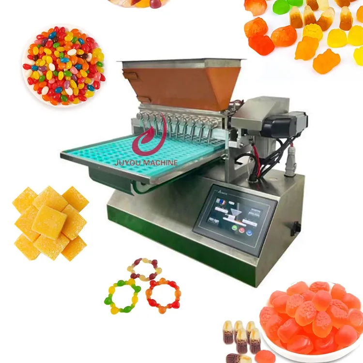 Automatic Gummy Filling Depositor Maker Ball Bear Soft Sugar Mint Jelly Lollipop Small Hard Gummy Bear Candy Making Machine