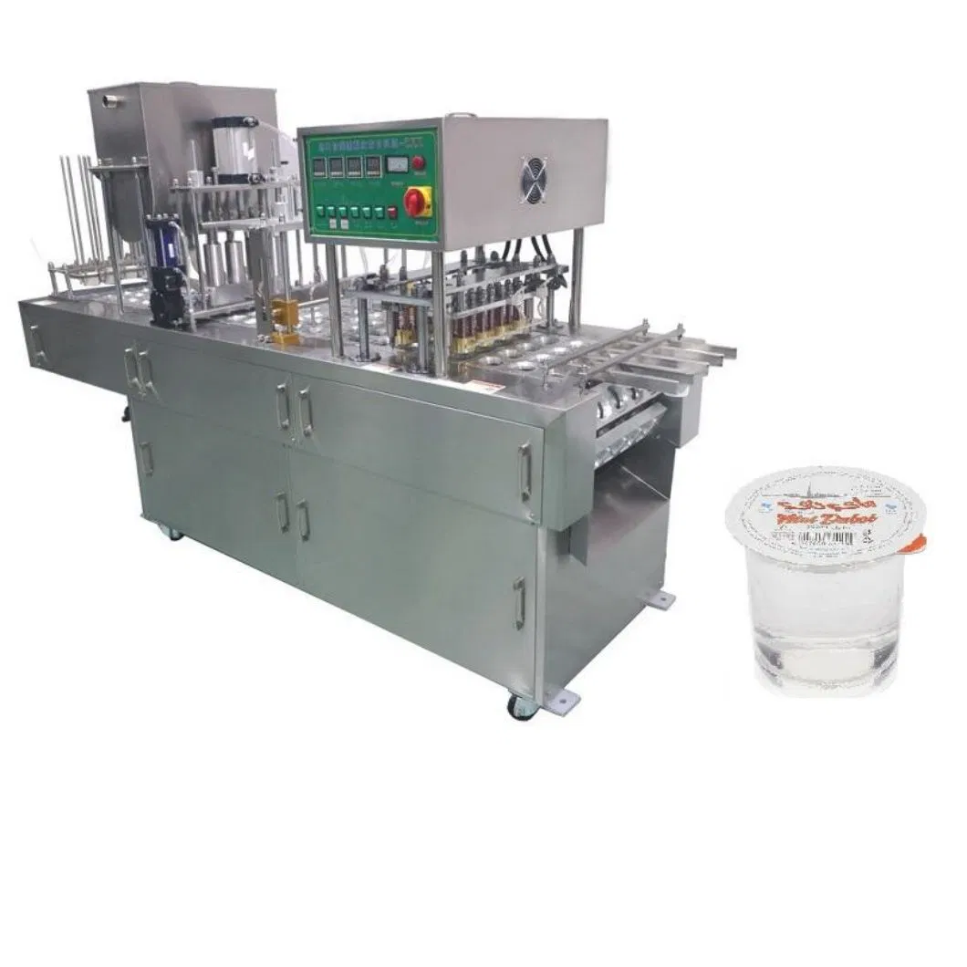Fully Automatic Jelly Juice Milk Meat Roll Film Cup Filling and Sealing Machine