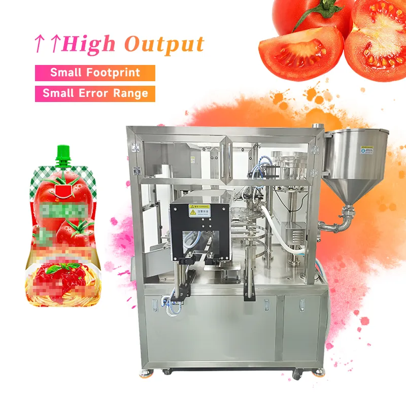 Pouch Filling Production Line Liquid Stainless Steel 1-6 Nozzles Jelly Water Juice Soybean Milk Liquid Filler Soft Drink Filling Machine